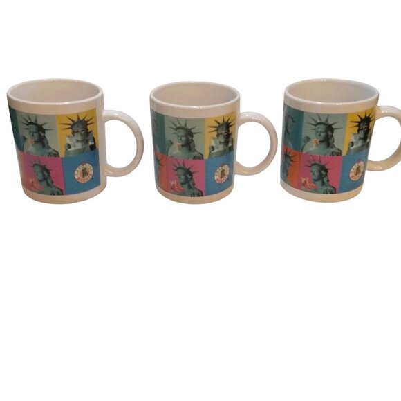Vintage 90's Mother Parkers East Side Marios Lady Liberty Mugs-Set Of 3 - Picture 5 of 12